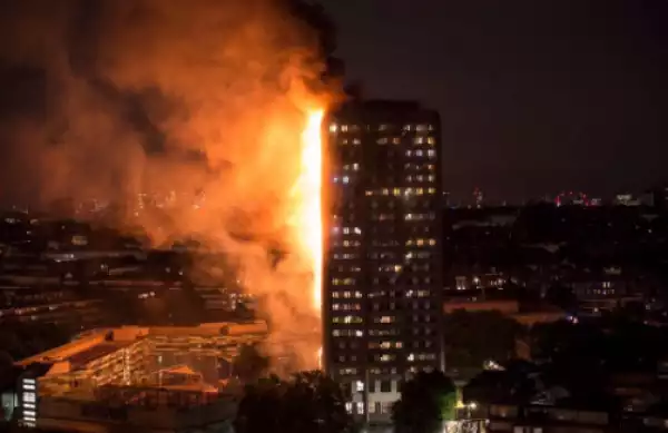 Breaking: Huge fire engulfs 24-story apartment block in West London (Photos)